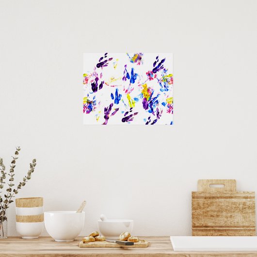 pinguïn voetafdrukken poster (Keuken)