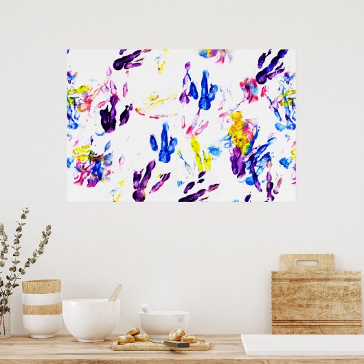 pinguïn voetafdrukken poster (Keuken)