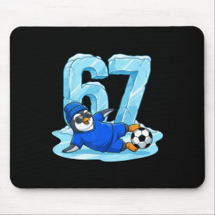 Pinguïn Voetbal 67 Ijs Glijbaan Grappige Winterspo Muismat