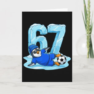 Pinguïn Voetbal 67 IJsglijbaan Grappige Winterspor Kaart