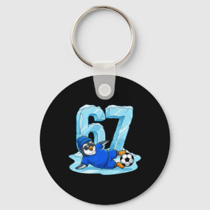 Pinguïn Voetbal 67 IJsglijbaan Grappige Winterspor Sleutelhanger
