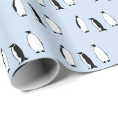 Pinguïn Vogel Blauw Arctisch Dier Polar Winter Cadeaupapier (Rol Hoek)