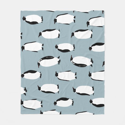 Pinguïn Vogel Dier Schattige Patroon Fleece Deken (Voorkant)