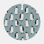 Pinguïn Vogel Dier Schattige Patroon Glas Ornament (Achterkant)