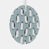 Pinguïn Vogel Dier Schattige Patroon Glas Ornament (Voorkant Rechts)
