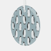 Pinguïn Vogel Dier Schattige Patroon Glas Ornament (Voorkant links)