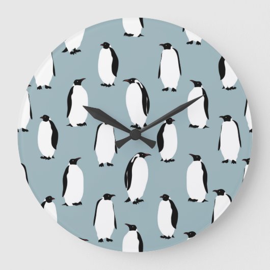 Pinguïn Vogel Dier Schattige Patroon Grote Klok (Voorkant)