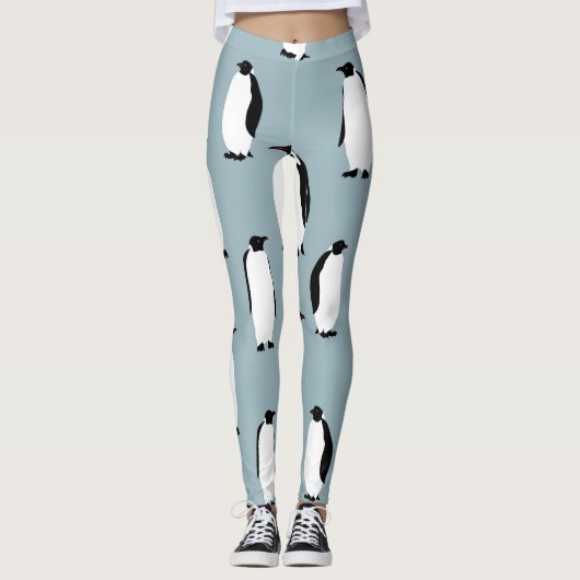 Pinguïn Vogel Dier Schattige Patroon Leggings (Voorkant)
