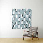 Pinguïn Vogel Dier Schattige Patroon Wandkleed (In situ)