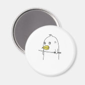 Pinguin Vogel mit Samurai Schwert guckt böse Magneet (Voorkant / Achterkant)