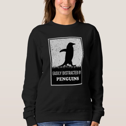 Pinguïn Vogel Silhouet Gemakkelijk afgeleid door P Trui (Voorkant)