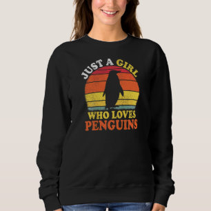 Pinguïn Vogel Vintage Gewoon Een Meisje Dat Van Pi Trui