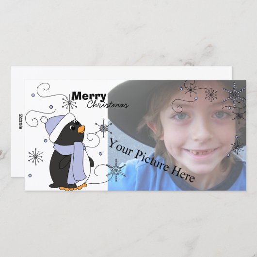 Pinguïn vol ontzag feestdagenkaart (Voorkant / Achterkant)