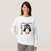 Pinguïn voor borstkanker t-shirt (Voorkant volledig)