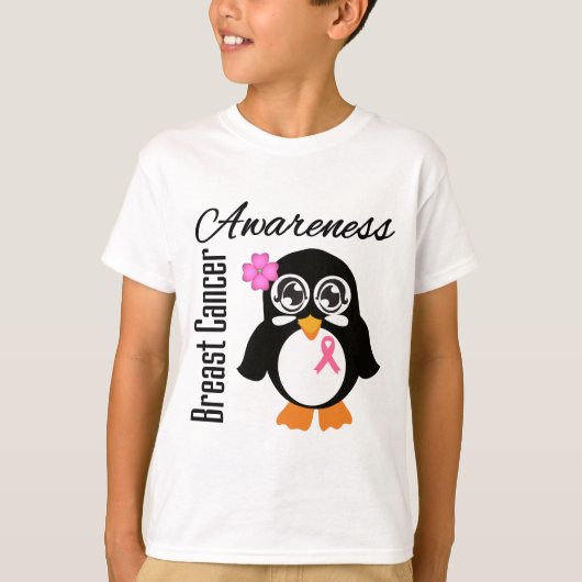 Pinguïn voor borstkanker t-shirt (Voorkant)