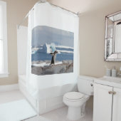 Pinguïn voor een ijsboog douchegordijn (In situ)