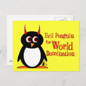 Pinguïn voor het Briefkaart van de wereldheerschap (Voorkant / Achterkant)