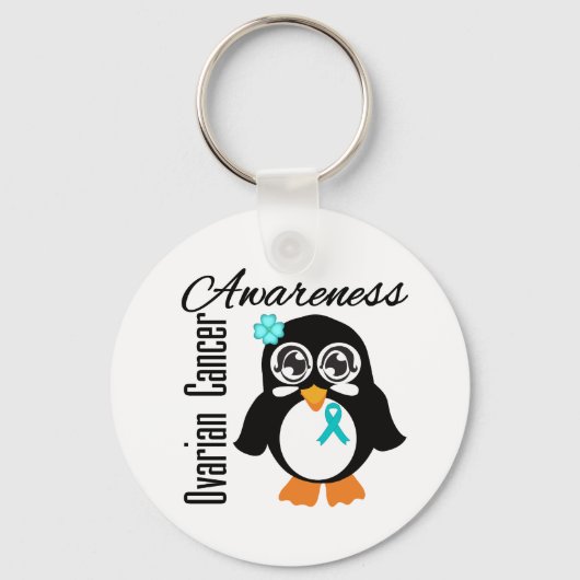 Pinguïn voor ovariumkanker sleutelhanger (Voorkant)