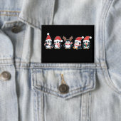 Pinguïn Vrolijk Kerstfeest Noordpool Vakantie Dier Button (Insitu)