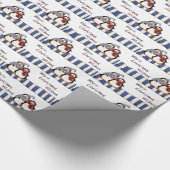 Pinguïn Warme Kerstwensen Cadeaupapier (Hoek)