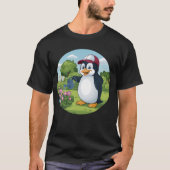 Pinguïn Watering Bloemen T-shirt (Voorkant)