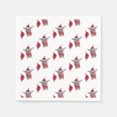 Pinguïn Waterverf Art voor Kerstmis Servet (Voorkant)