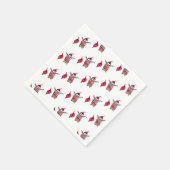 Pinguïn Waterverf Art voor Kerstmis Servet (Hoek)