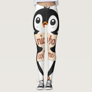 Pinguïn Welkom Bord: leuk om met mij af te spreken Leggings