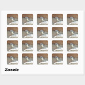Pinguïn, wilde dieren, wilde vogels, dierentuin, z vierkante sticker (Vel)