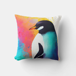 Pinguïn Wilde Natuur Dierlijke Kleur Kunst Schilde Kussen