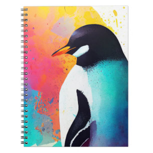 Pinguïn Wilde Natuur Dierlijke Kleur Kunst Schilde Notitieboek