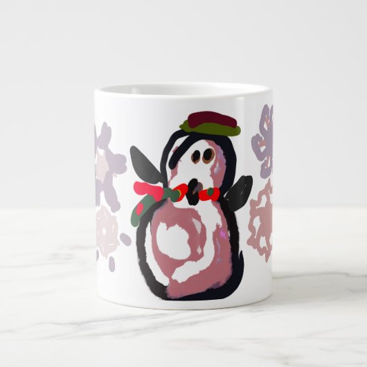 Pinguïn Winter Grote Koffiekop (Voorkant)