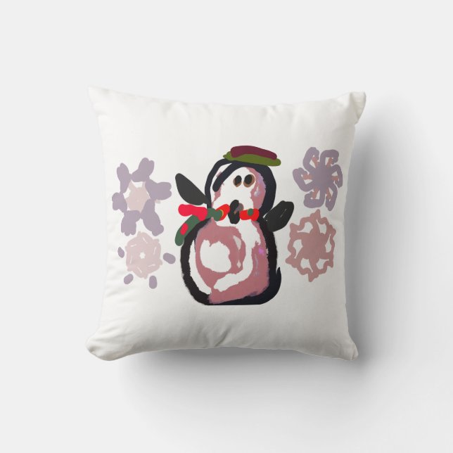 Pinguïn Winter  Kussen (Voorkant)