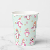 Pinguïn Winter Onederland Eerste Verjaardag Papieren Bekers (Achterkant)