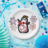 Pinguïn Winter Papieren Bordje (Feest)