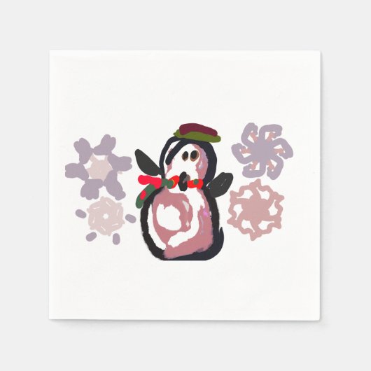 Pinguïn Winter Servet (Voorkant)