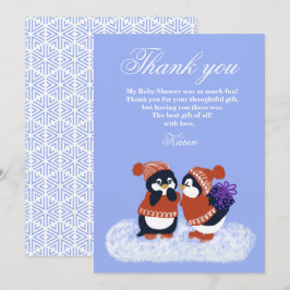 Pinguïn Winter Sneeuw Verjaardag Baby Shower Bedan Kaart