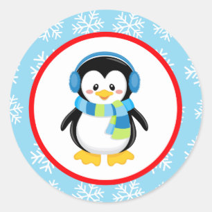 Pinguïn Winter Sneeuwvlok Stickers