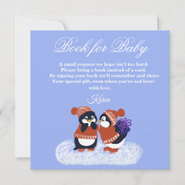 Pinguïn Winter Snow Birthday Baby shower Book Bedankkaart