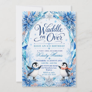 Pinguïn Winter Verjaardagsfeestje Kaart
