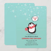 Pinguïn Winterfeest Uitnodigingen (Voorkant / Achterkant)