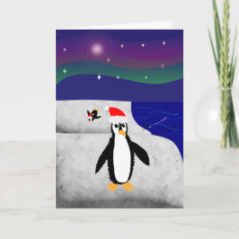 Pinguïn worden om eruit te zien als Kerstmis Kaart