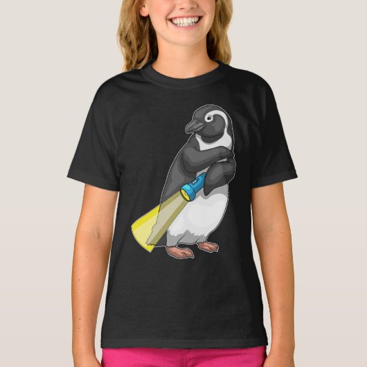 Pinguïn zaklamp t-shirt (Voorkant)