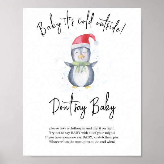 Pinguïn - zeg niet baby poster (Voorkant)