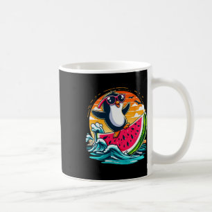 Pinguïn Zonnebrillen Watermeloen Surfen Zomer Zons Koffiemok