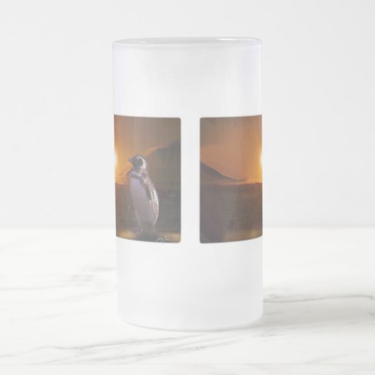 PINGUÏN ZONSONDERGANG MATGLAS BIERPUL (Center)