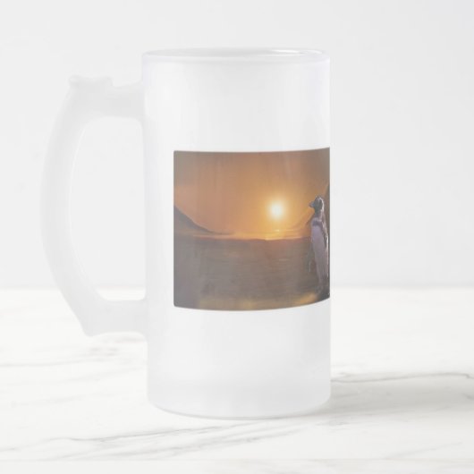 PINGUÏN ZONSONDERGANG MATGLAS BIERPUL (Links)