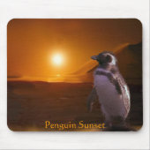 PINGUÏN ZONSONDERGANG Mousepad Muismat (Voorkant)