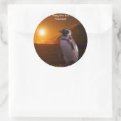 PINGUÏN ZONSONDERGANG RONDE STICKER (Tas)