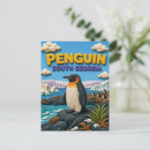 Pinguïn Zuid-Georgië Modern KlayKoo Briefkaart (Staand voorkant)